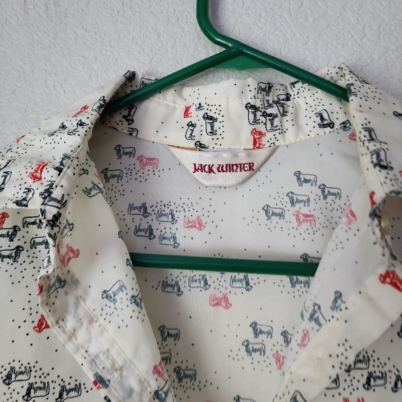 JACK WINTER x VINTAGE 70s black sheep red sheep button-up shirt 14 - Picture 10 of 13